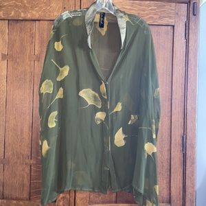 Artist Kate Beck Textiles Sheer Silk Tunic Sleeveless Mini Tunic Dress sz OS